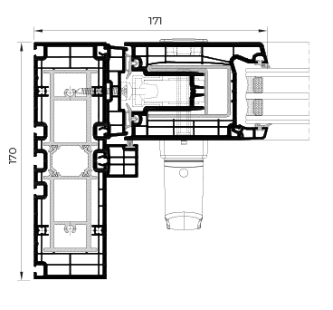 Sección del sistema E 170 Corredera Elevable